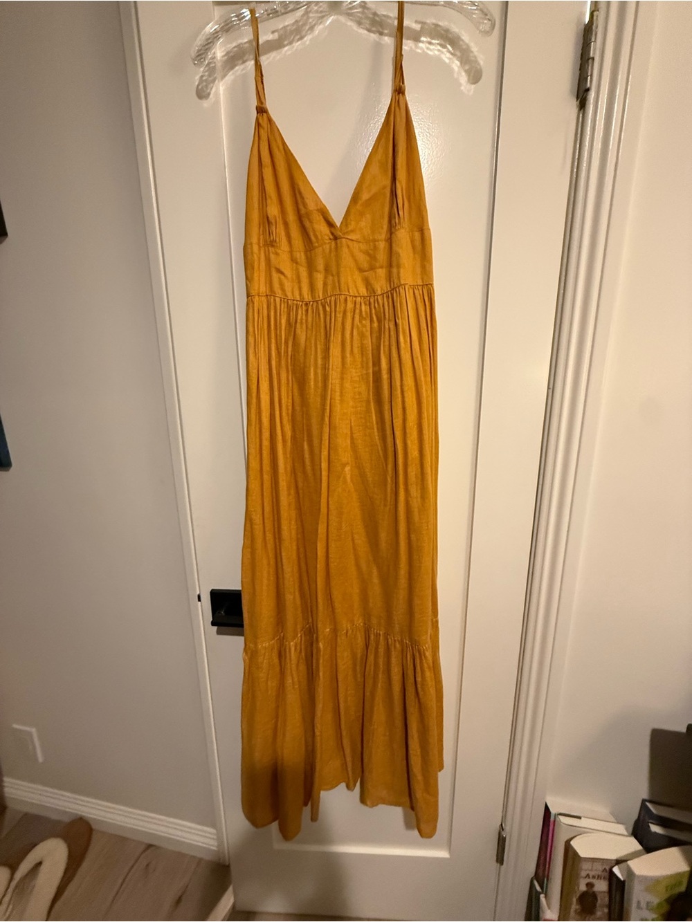 Spaghetti Strap Maxi Dress in Mustard Yellow